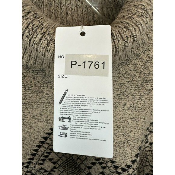 AZ Cape Poncho With Sleeves Tan With Boho Aztec Design - Picture 8 of 13